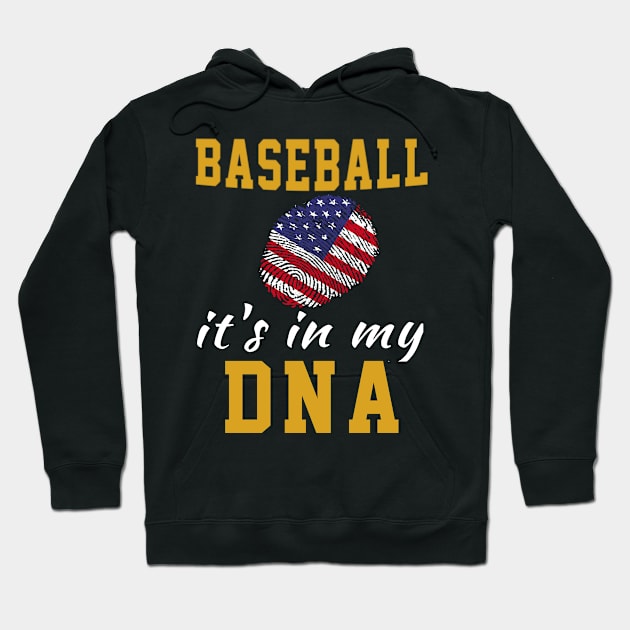 Baseball Gift Idea , Baseball USA Fingerprint Flag Hoodie by soufyane